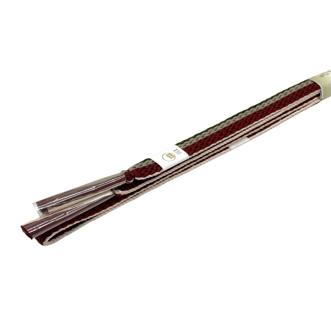 （新古品） 帯締め・帯揚げセット 正絹 NEWランク 紅海老茶色（べにえびちゃいろ） 渡敬謹製 古典柄 扇 長さ約164cm 幅約1.5cm カジュアル 茶系 1141000601314