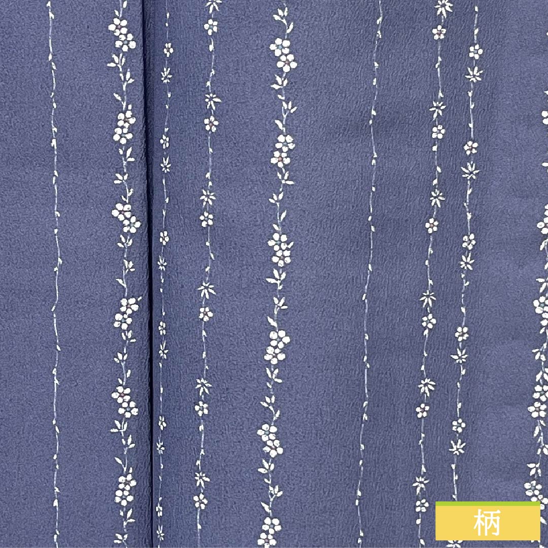 小紋 ポリエステル Aランク 身丈162.5cm 裄丈66cm 単衣 二藍色（ふたあいいろ） 型染 小花 洗える着物 紫系 1115008053420