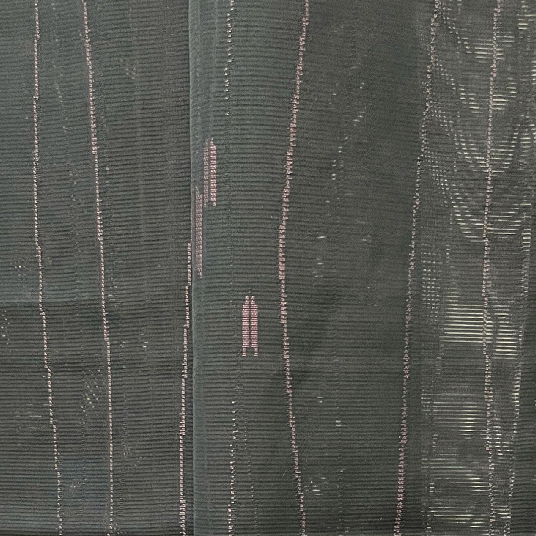 夏物 正絹 小紋 身丈159cm 裄丈63cm  矢羽根 絽 Aランク 黒系 1132000503310