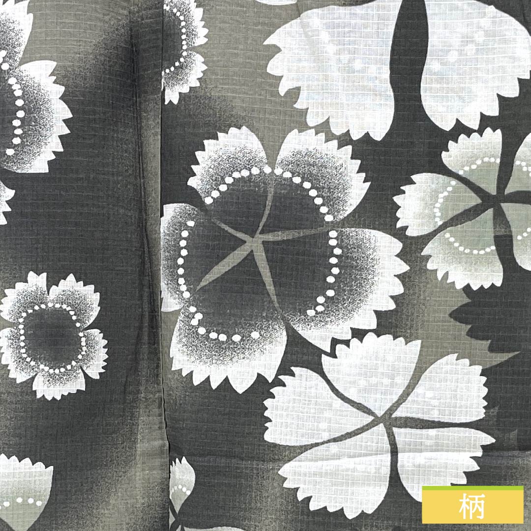 Yukata Cotton Length 161cm Sleeve length 67.5cm S rank Single layer Grayish charcoal gray (keshizuminezumiiro) Autumn cherry blossom 1118005312422