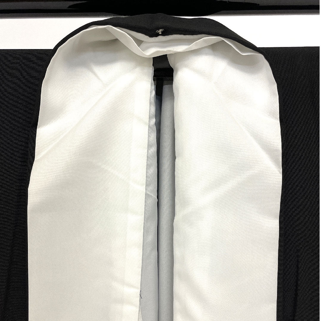 黒留袖 身丈165.5cm 裄丈65cm 袷 風景模様 下がり藤に三ツ割銀杏 正絹 Sランク 五つ紋 黒系 1111000262510