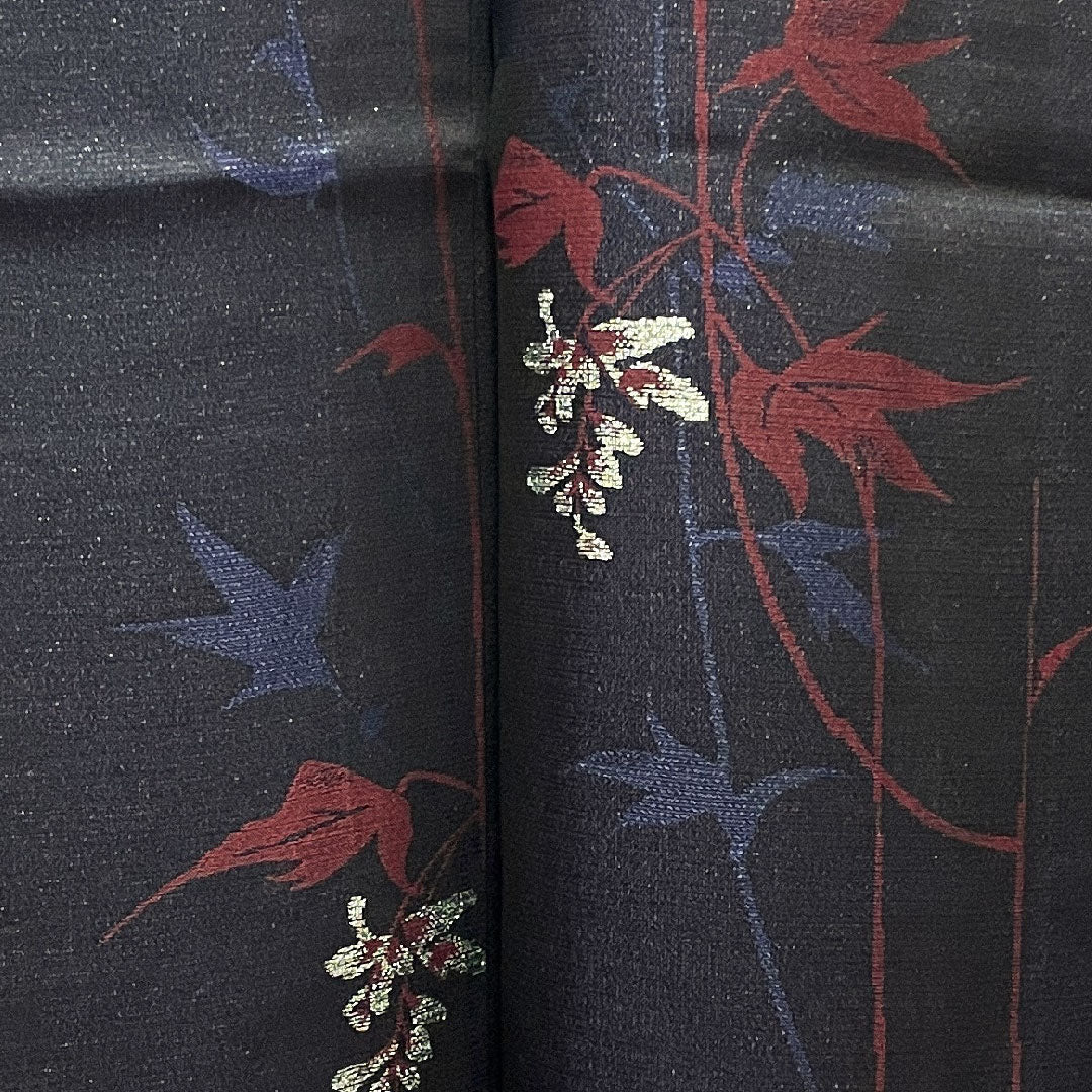 Summer pure silk komon length 149.5cm sleeve length 61cm abstract pattern gauze rank S black 1132001222110