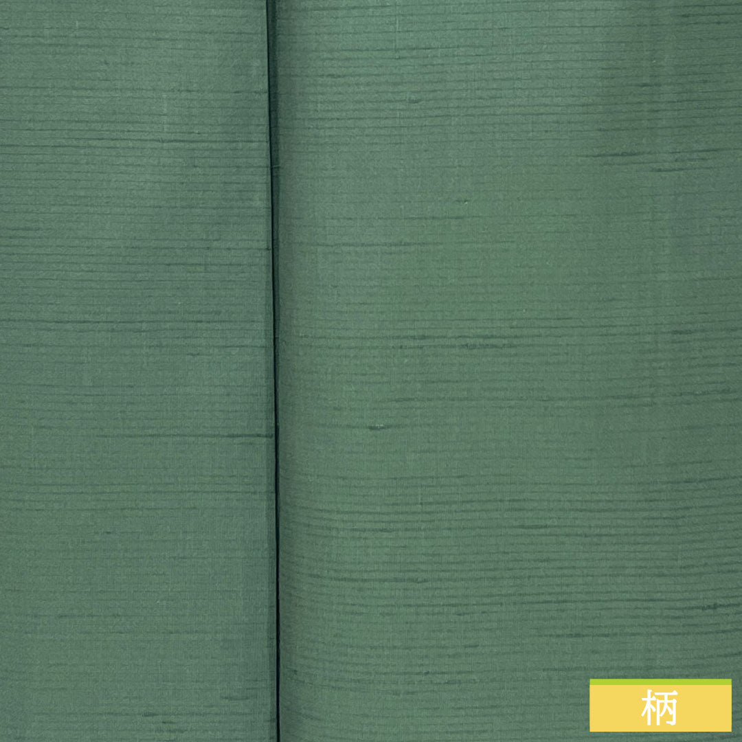 色無地 正絹 身丈152cm 裄丈61.5cm 山藍摺色（やまあいずりいろ） 紬地 しつけ糸付き 袷 Aランク 緑系 1114001653219