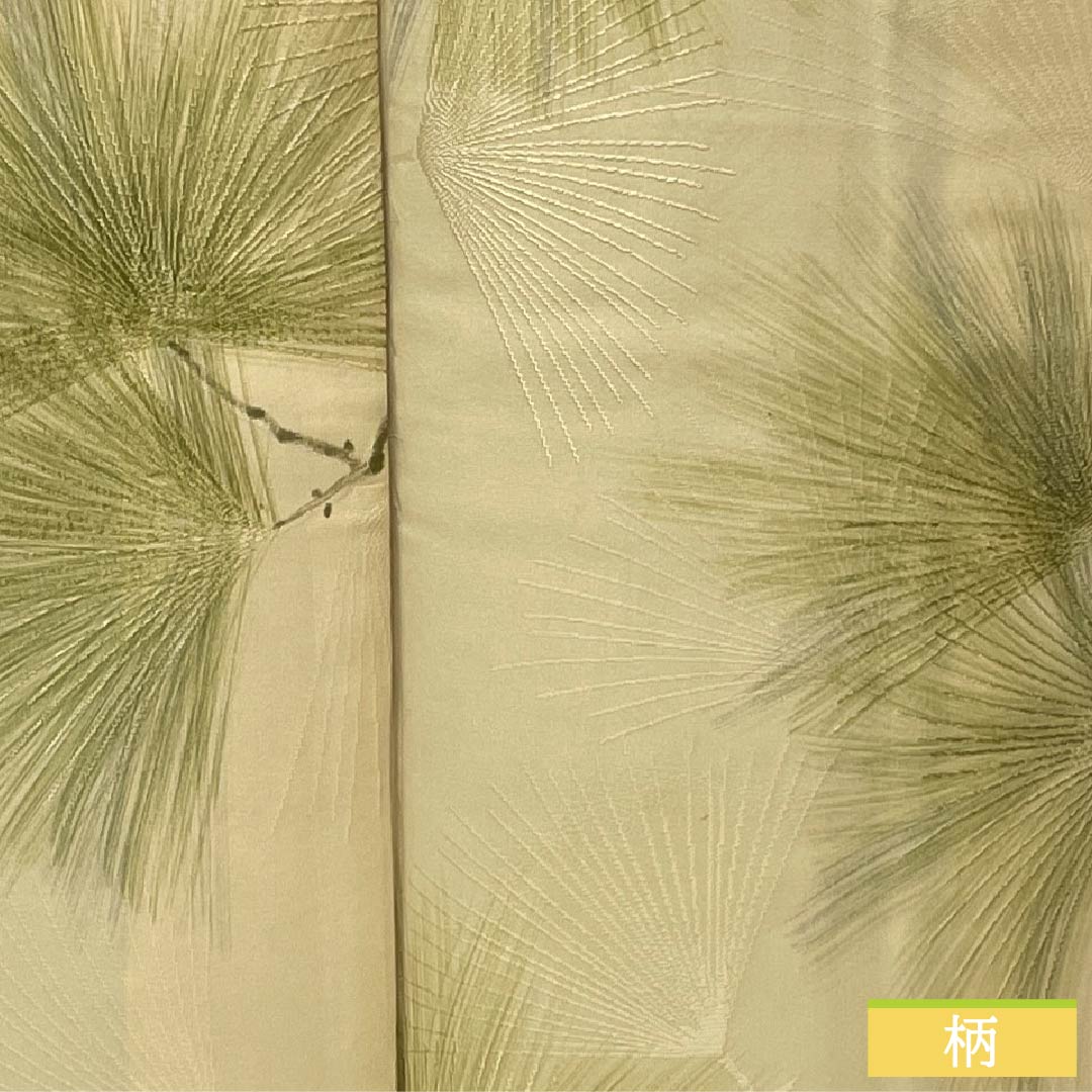 小紋 正絹 Sランク 身丈154.5cm 裄丈62cm 袷 東京白茶色（とうきょうしらちゃいろ） 京友禅 松葉 クリーム系 1115006592215