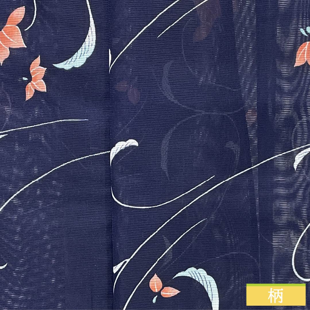 夏物 小紋 着物 中古 絽 濃紺色 身丈162cm 裄70cm M A867-1 リサイクル着物】夏物 正絹 色無地 Aランク 身丈153.5cm 裄丈65cm 紺色