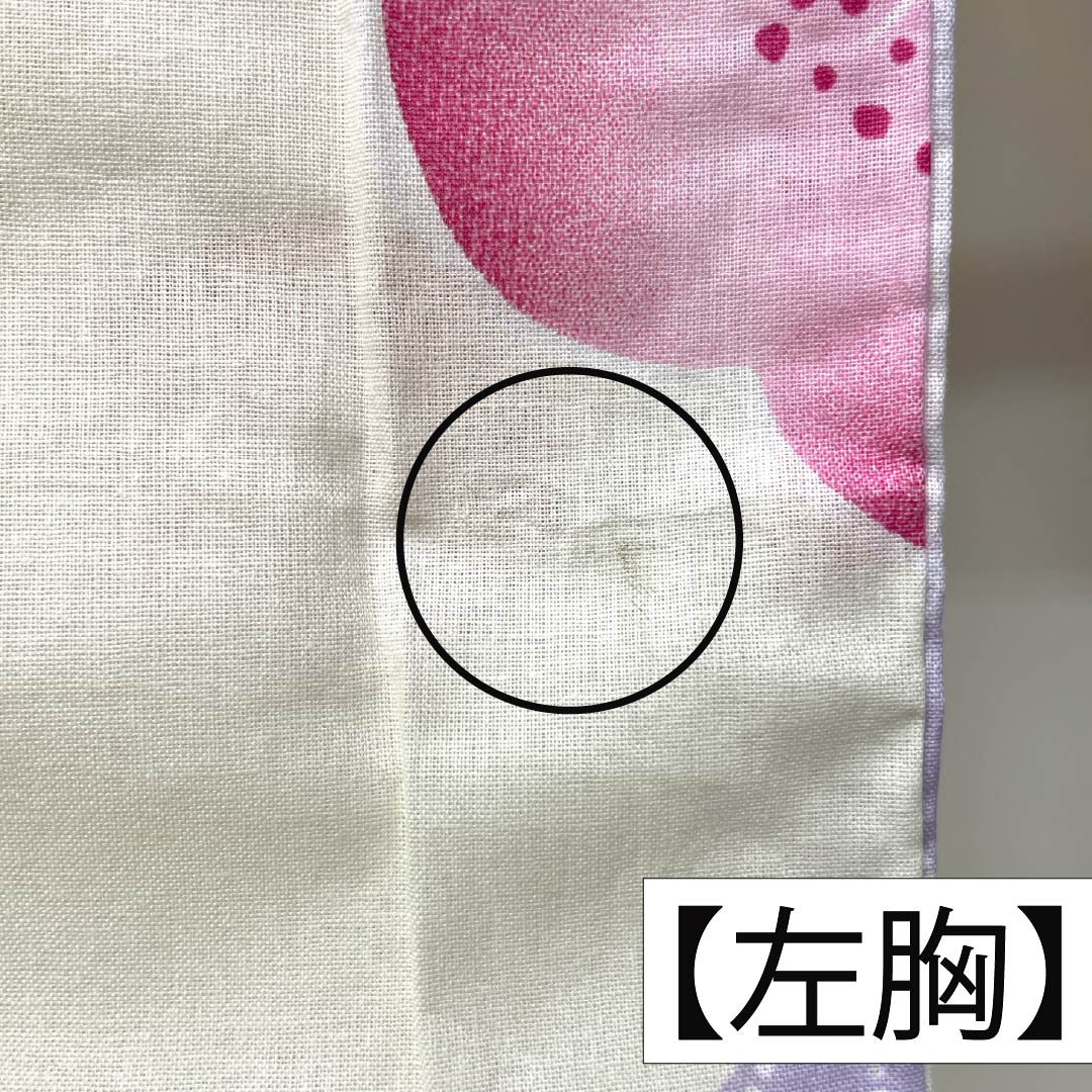 浴衣 木綿 Aランク 身丈166cm 裄丈64.5cm 鳥の子色（とりのこいろ） 梅 単衣 クリーム系 1118007323515
