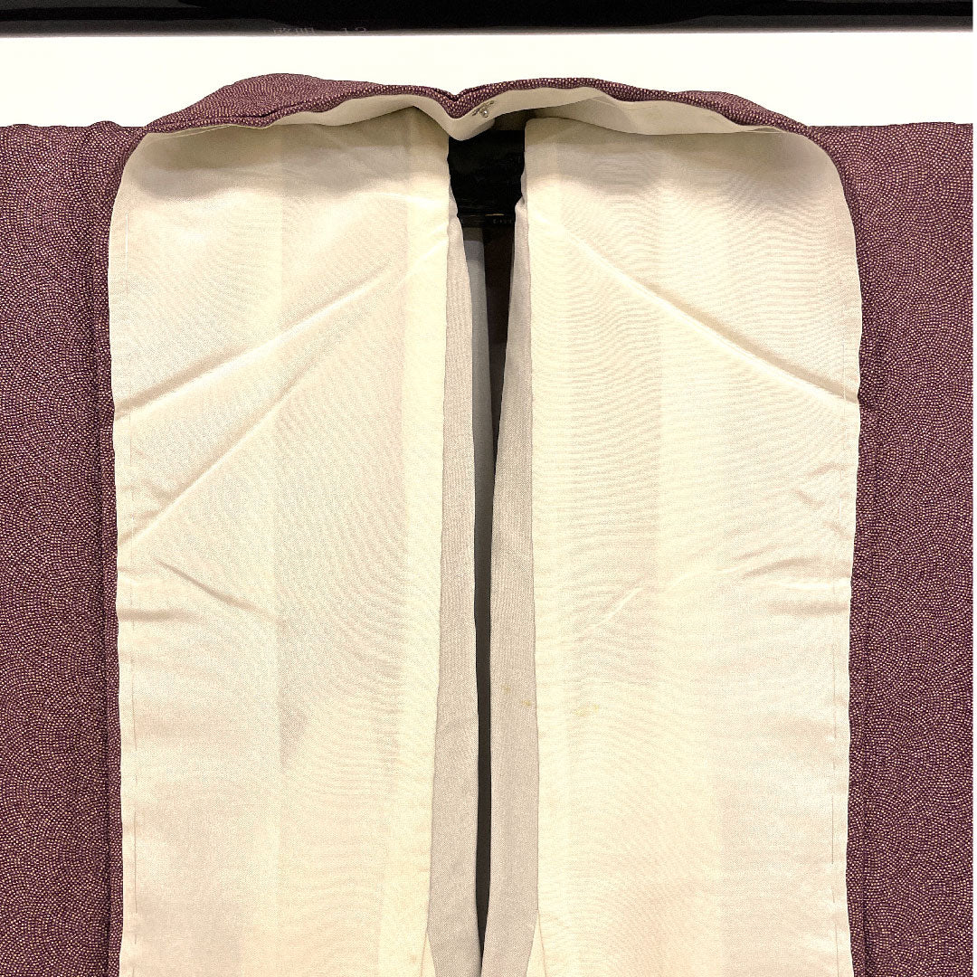 小紋 身丈163cm 裄丈64cm 袷  江戸小紋 鮫柄  正絹 Aランク 紫系 1115001433420