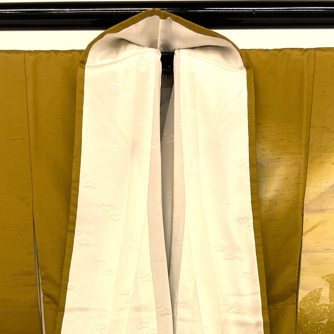 訪問着 袷 身丈157cm 裄丈63cm 牛首紬 遠山 草葉模様 正絹 Sランク 黄系 1112000522323