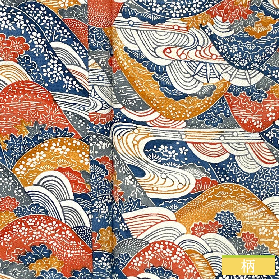 小紋 正絹 Sランク 身丈156cm 裄丈64.5cm 単衣 京紅型 遠山模様 グラデーション系 1115006952399