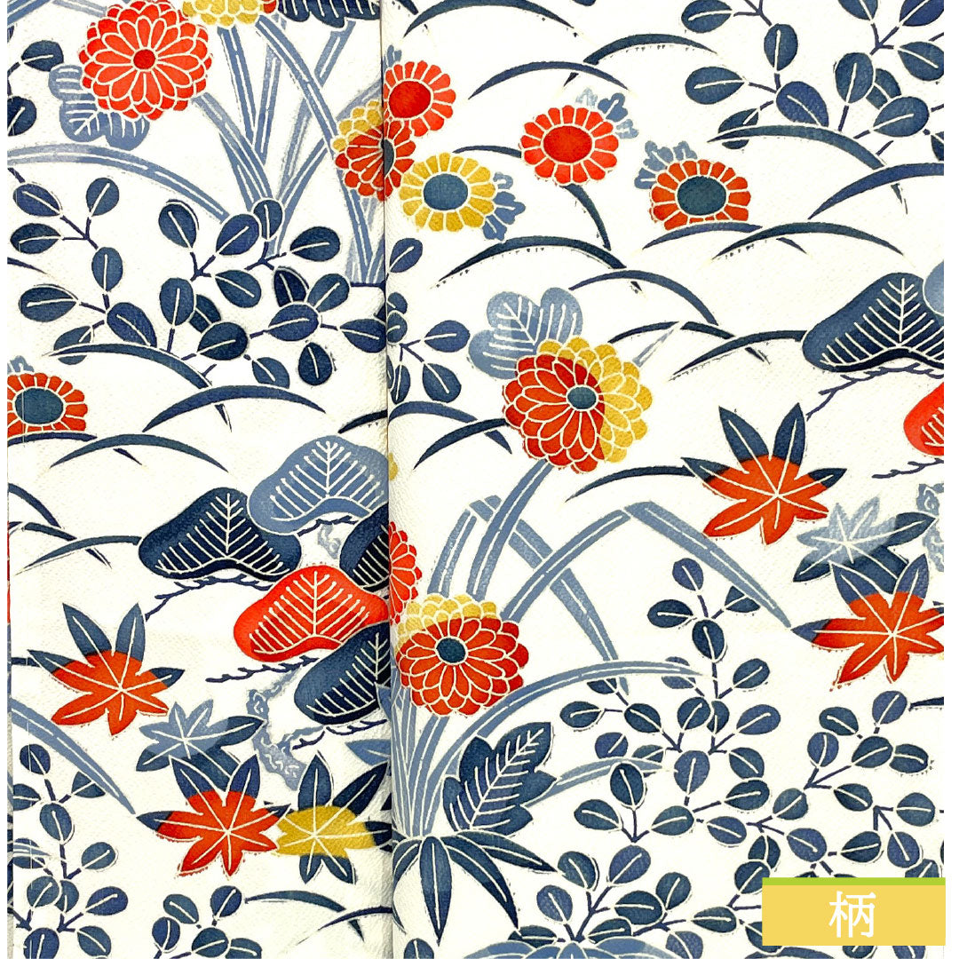 小紋 正絹 Sランク 身丈161cm 裄丈63cm 袷 京紅型 菊 萩 松 しつけ糸付き 白系 1115007602411