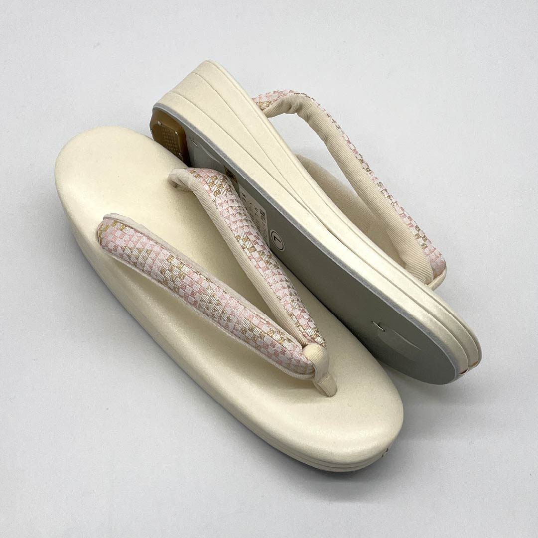 （新古品）草履バッグセット フォーマル Aランク 鱗 帯地 Lサイズ クリーム系 1133000413415