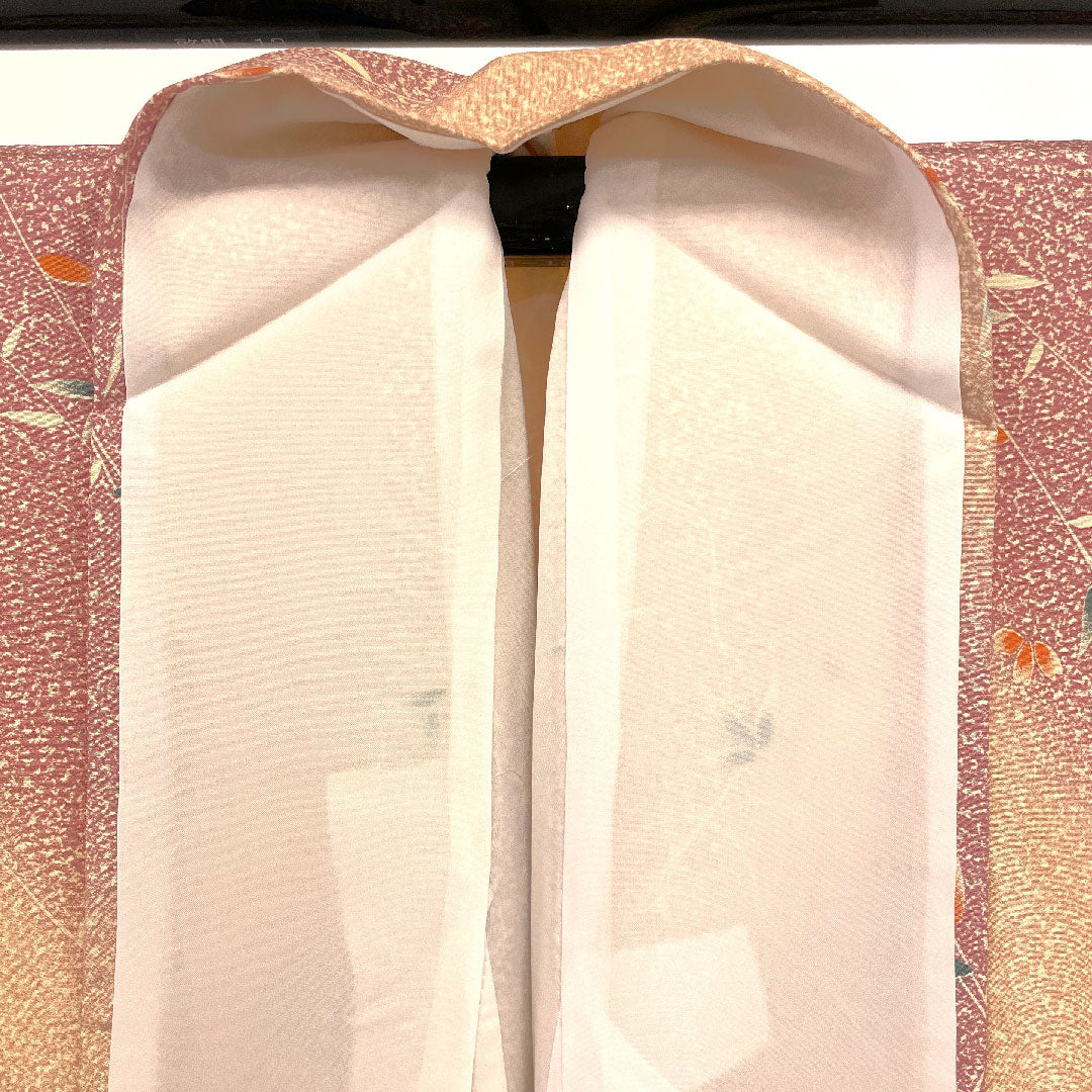 Small pattern, length 162.5cm, sleeve length 64cm, lined, tataki-dyed, floral pattern, washable kimono, poly, S rank, pink, 1115000762313