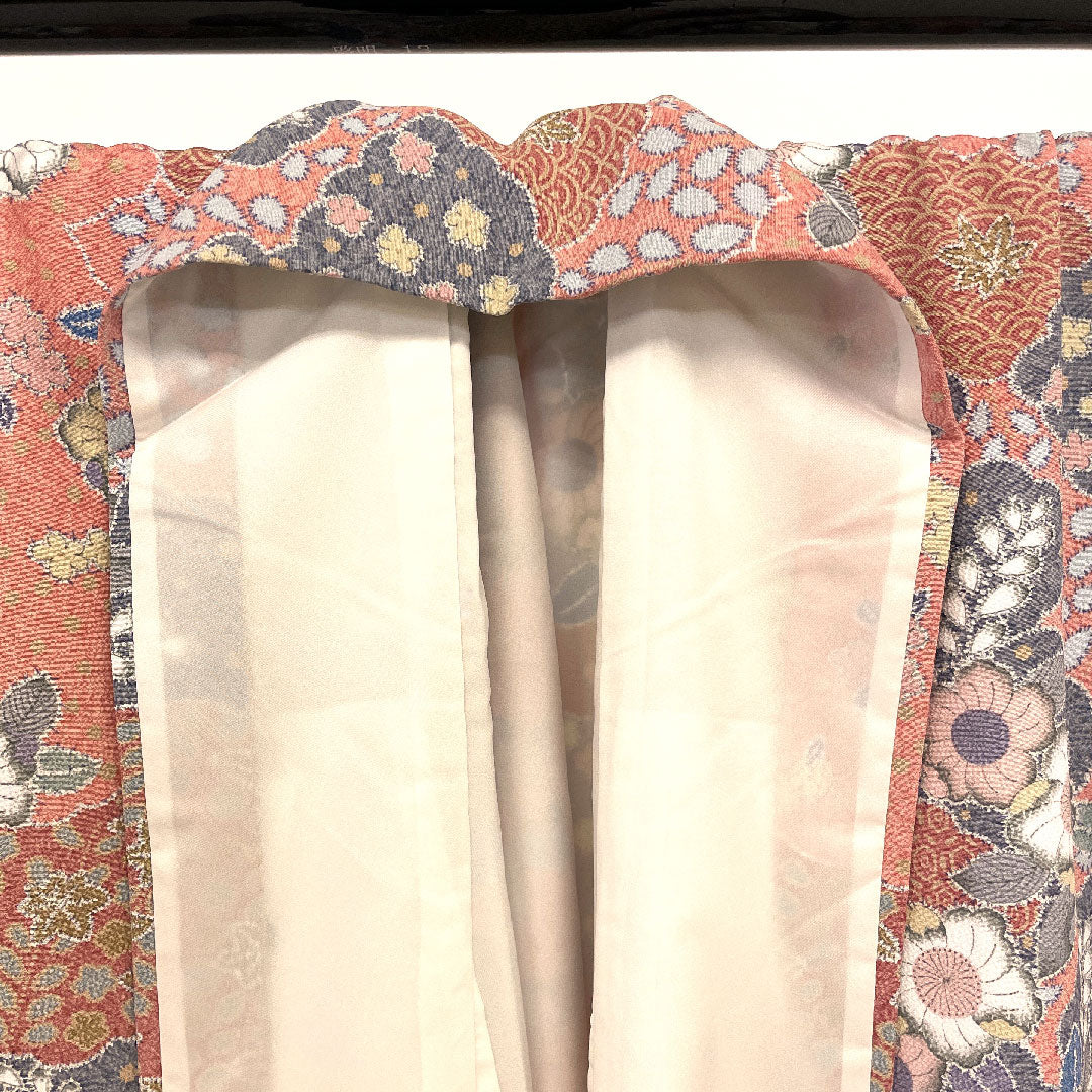小紋 身丈170cm 裄丈66cm 袷  辻ヶ花 洗える着物  ポリ Sランク ピンク系 1115000752513