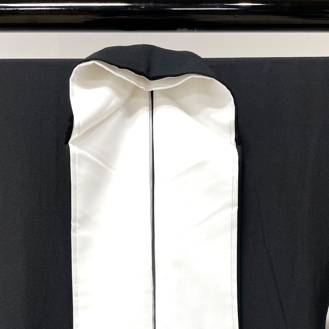 黒留袖 身丈163.5cm 裄丈62.5cm 袷 京友禅 吉祥文様 丸に抱き沢瀉 正絹 Aランク 五つ紋 黒系 1111000633410