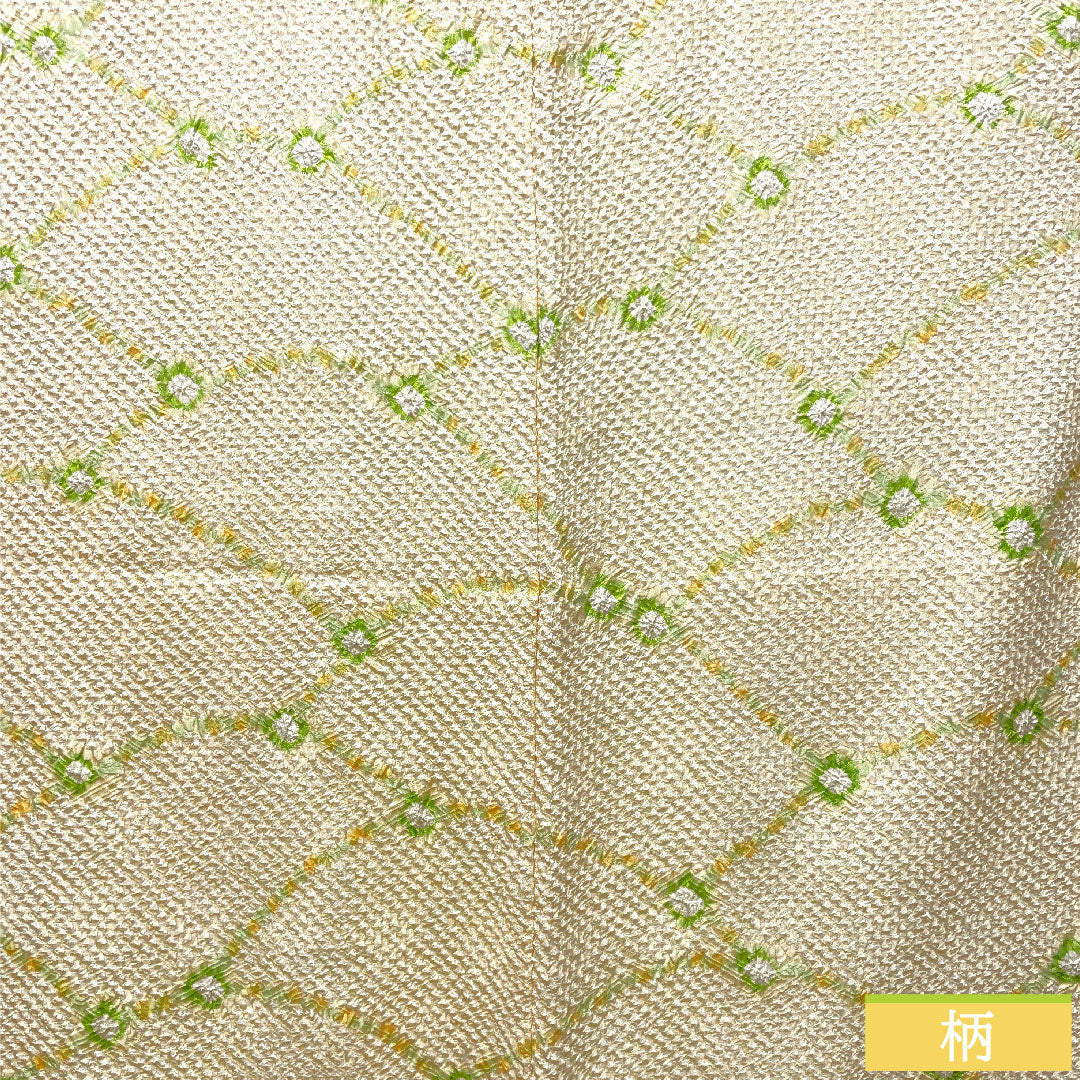 Haori (Japanese traditional coat) made of pure silk, length 82cm, sleeve length 63.5cm, Neriiro (colored silk), all-over tie-dye, abstract pattern, with basting thread, S rank, lined, yellow, 1117000972923