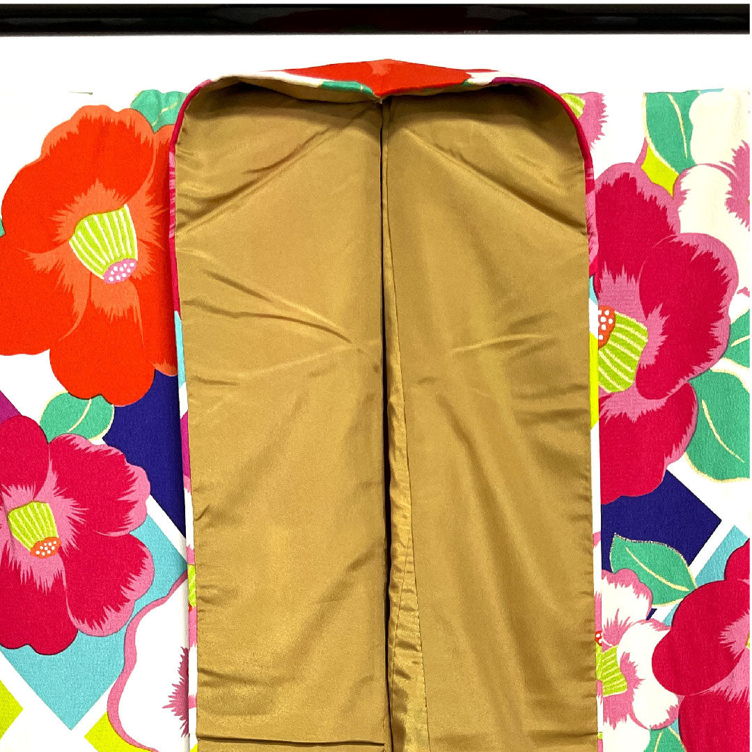 振袖 身丈166cm 裄丈67cm 袷  洗える着物 椿  ポリ Sランク グラデ 1113001122599