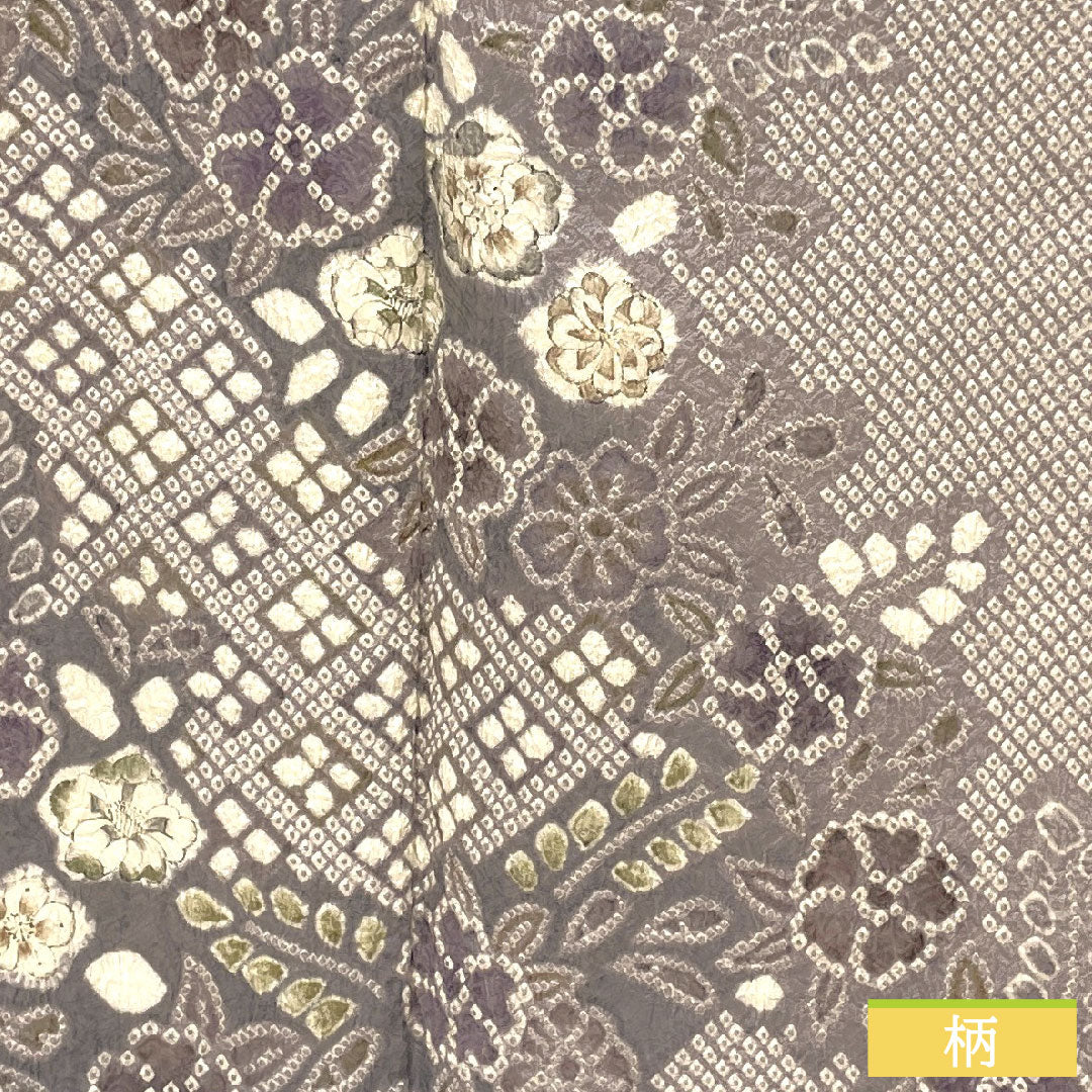 訪問着 正絹 袷 身丈161.5cm 裄丈61.5cm 淡紫色（たんししょく） 総絞り 辻ヶ花 Aランク 紫系 1112005473420