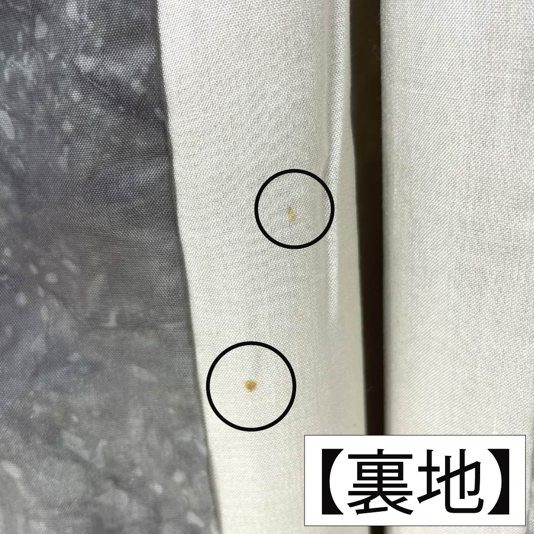 メンズ襦袢 ポリエステル Aランク 身丈137cm 裄丈68.5cm 灰色（はいいろ） 絞り風 笹 袷 グレー系 1140000953322
