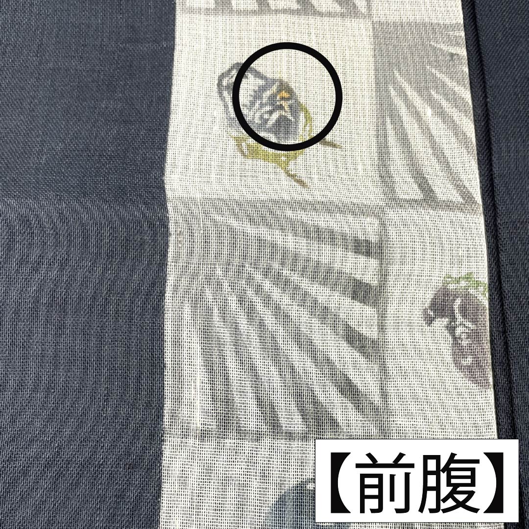 名古屋帯 正絹 Aランク 名古屋仕立て 黒色（くろいろ） 古典柄 お面 夏帯 帯丈374cm ポイント柄 カジュアル 黒系 1124014433310