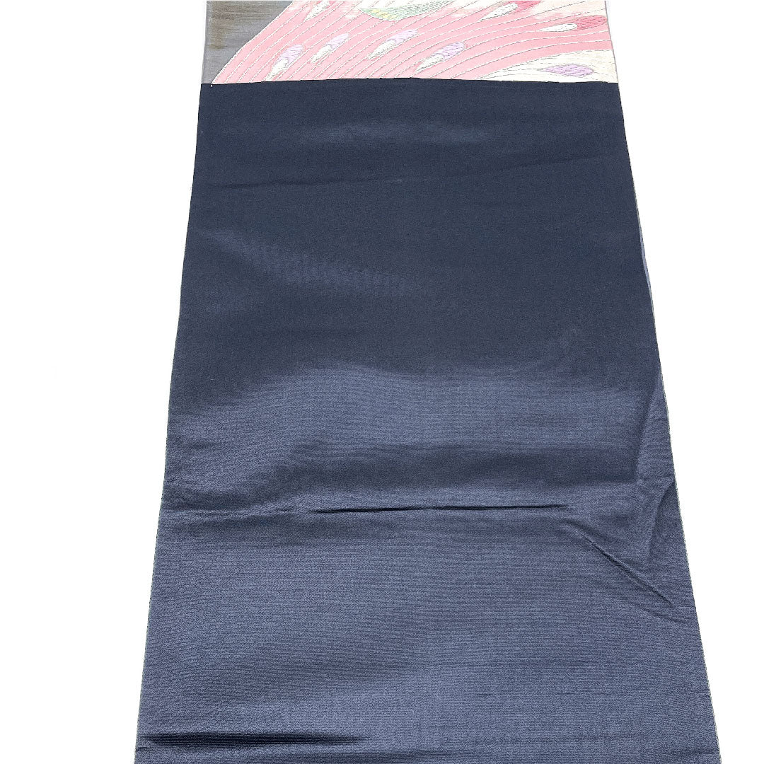 袋帯 振袖用 孔雀 帯丈422cm 正絹 Aランク 六通 フォーマル グレー系 1123004063322