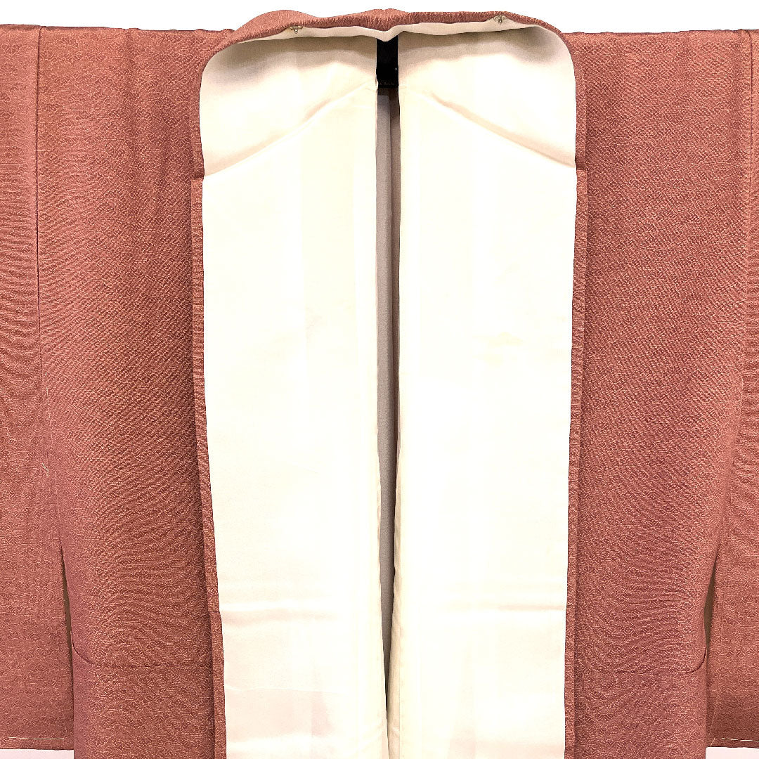 小紋 身丈157cm 裄丈63cm 袷  江戸小紋 松柄 草木染  正絹 Aランク ピンク系 1115000683313