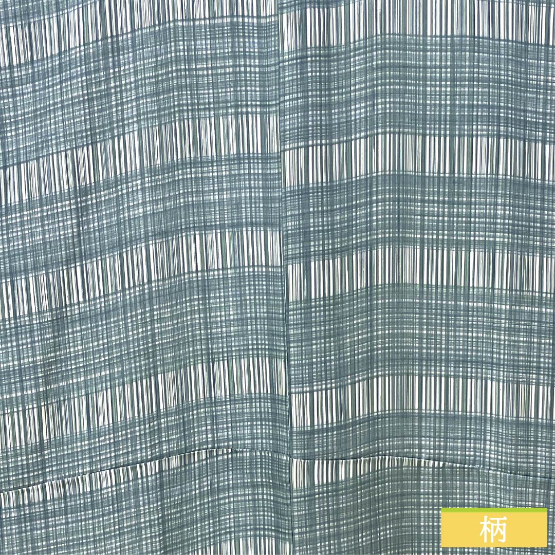 男物長襦袢 正絹 Sランク 身丈151cm 裄丈69cm 藍砥茶色（あいとのちゃいろ） チェック柄 単衣 水色系 1140000632524