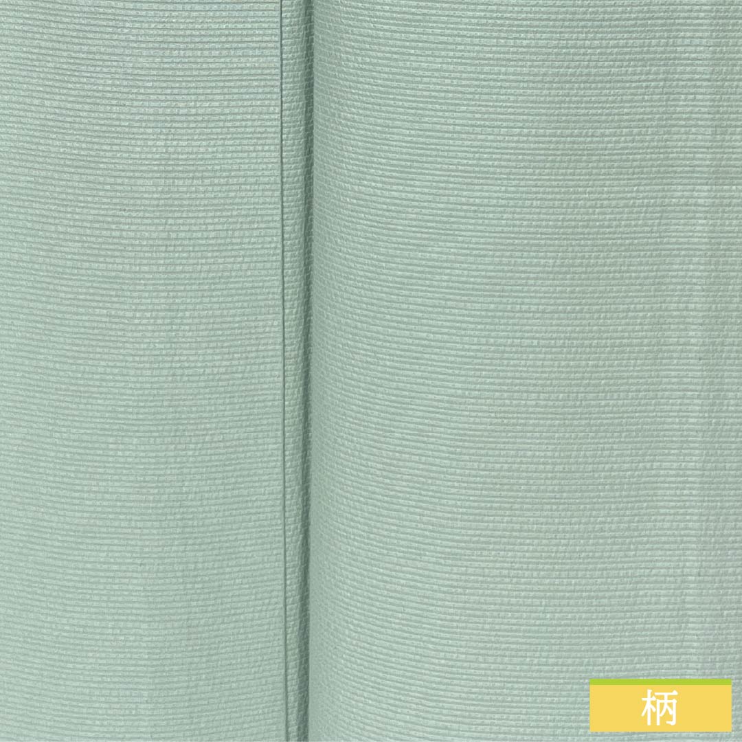 色無地 正絹 Sランク 身丈160.5cm 裄丈65.5cm 秘色（ひそく） 一つ紋 剣片喰 縫い紋 単衣 緑系 1114002352419