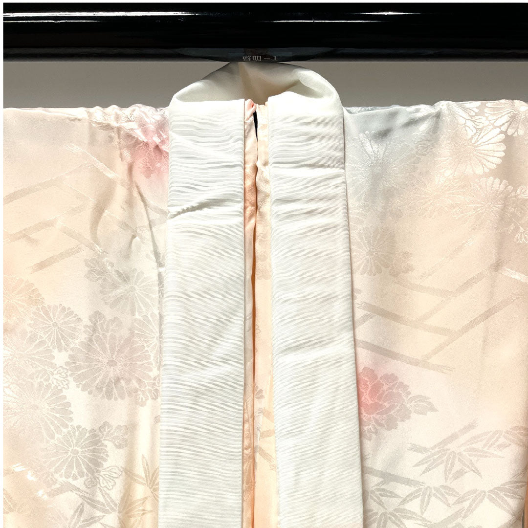 長襦袢 正絹 身丈134cm 裄丈65cm 袷  花模様 ボカシ染  Sランク ピンク系 1129000352413