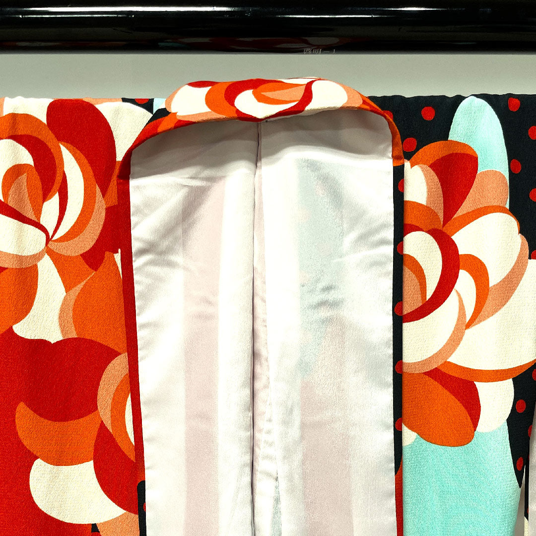 振袖 身丈172cm 裄丈63cm 袷  洗える着物 薔薇  ポリ Sランク グラデ 1113001382699