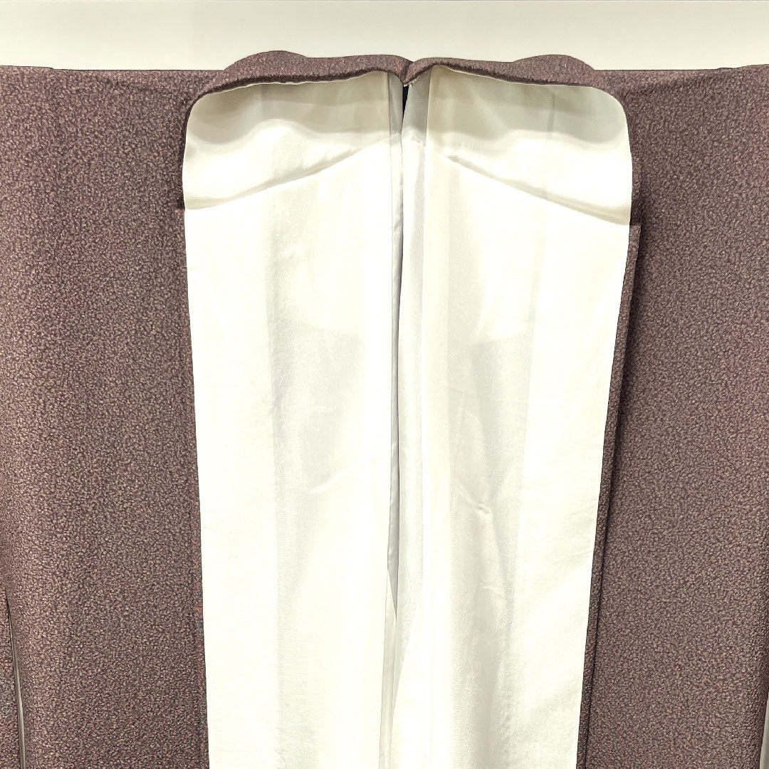 訪問着 袷 身丈158.5cm 裄丈65cm 錆臙脂色 天目染 作家物 花模様 正絹 Sランク 茶系 1112002422314