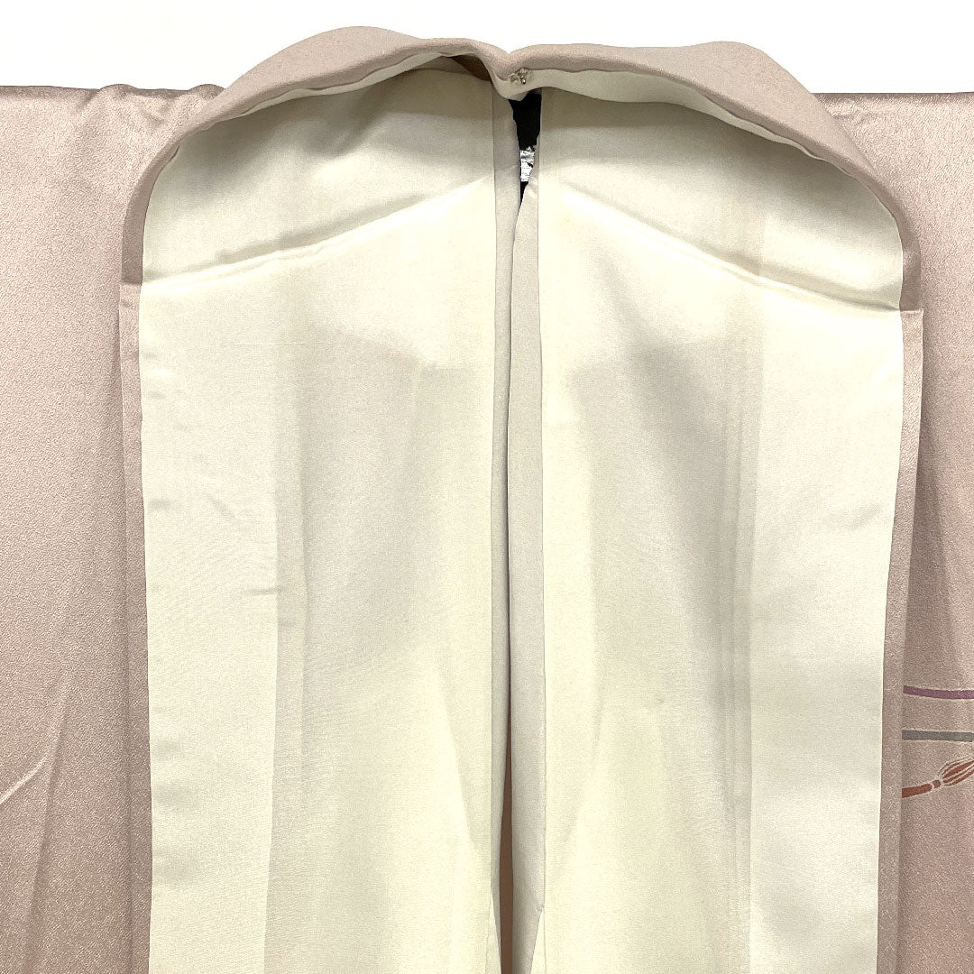 Homongi, lined, length 162.5cm, sleeve length 66cm, butterfly, pure silk, S rank, pink, 1112000252413