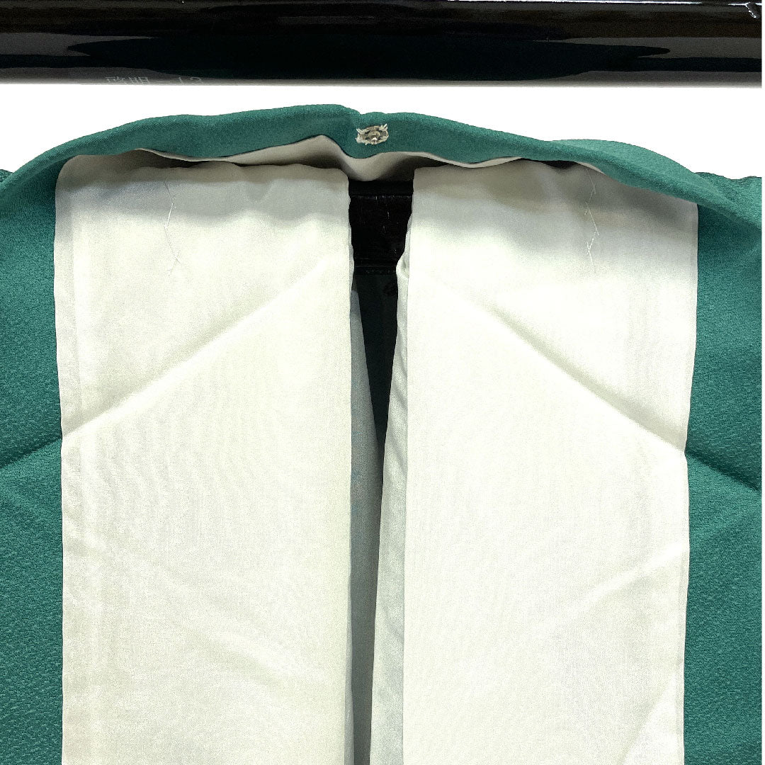 色無地 斉藤三才 三才鳥  身丈152.5cm 裄丈65.5cm 袷  正絹 Aランク 緑系 1114000443219