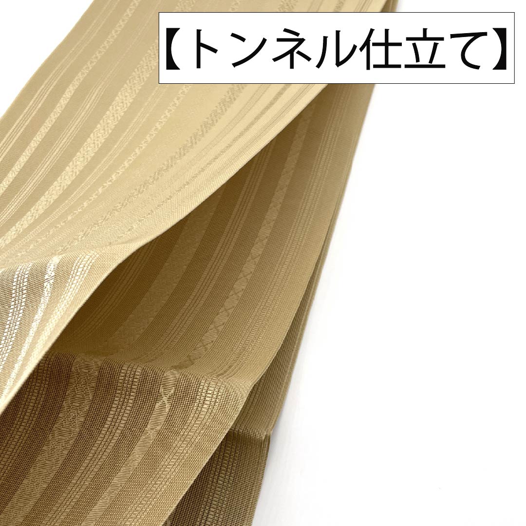 名古屋帯 正絹 Sランク 開き仕立て 枯野色（かれのいろ） 博多織 献上柄 夏帯 帯丈372cm 全通 カジュアル ベージュ系 1124014462325