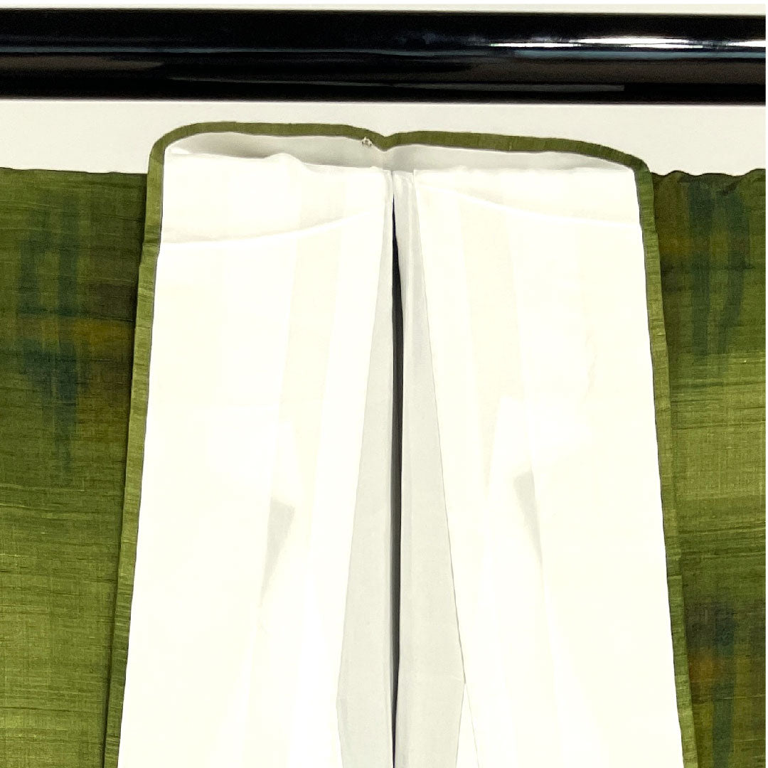 紬 身丈158cm 裄丈61cm 緑衫色 抽象模様 正絹 Sランク 袷 緑系 1116002042319