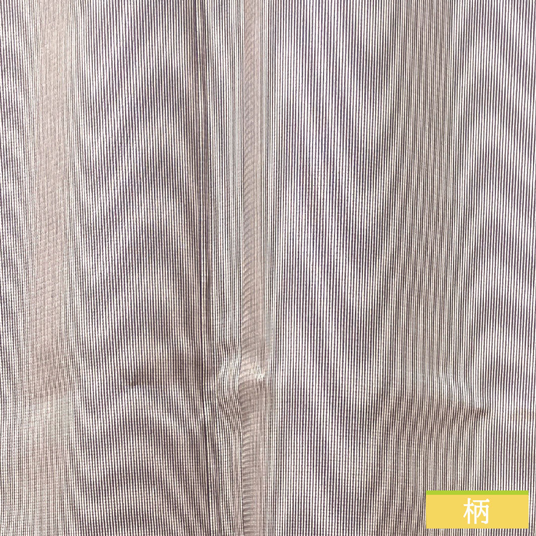 夏物 正絹 小紋 身丈148.5cm 裄丈61cm 灰桜色（はいざくらいろ） 縞 しつけ糸付き 未使用品 絽 Sランク グレー系 1132001842122