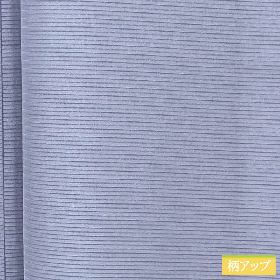夏物 ポリエステル 色無地 Sランク 身丈150.5cm 裄丈63cm つるば鼠色（つるばねずいろ） 羽田登喜男監修 一つ紋 丸に違い鷹の羽 絽 紫系 1132005522120