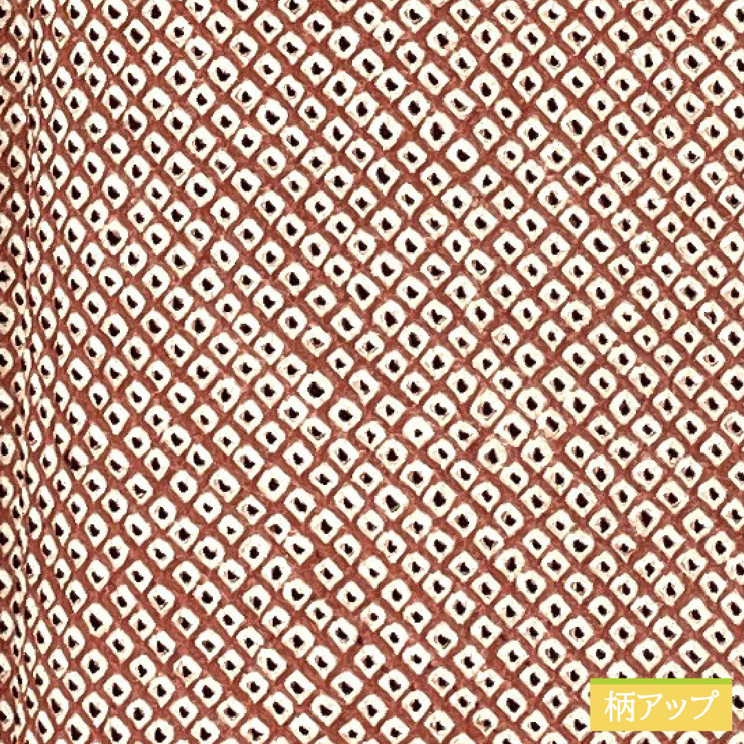 小紋 正絹 身丈155cm 裄丈63cm 袷 積紅色（せきこういろ） 総絞り 疋田絞り Aランク 紫系 1115004643320