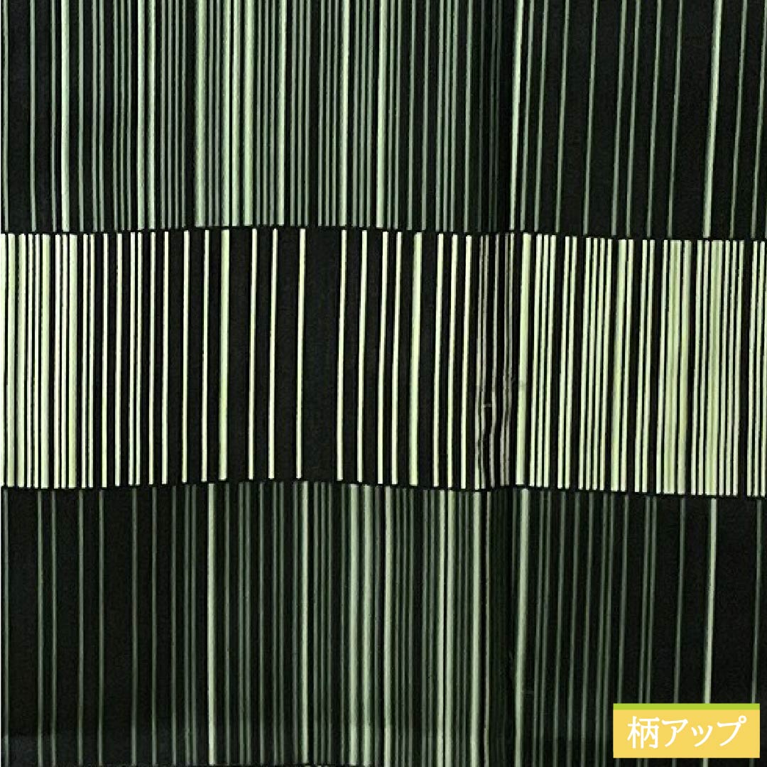 雨コート ポリエステル Sランク 身丈126.5cm 裄丈60cm 縞 市松 単衣 黒系 1117001302910