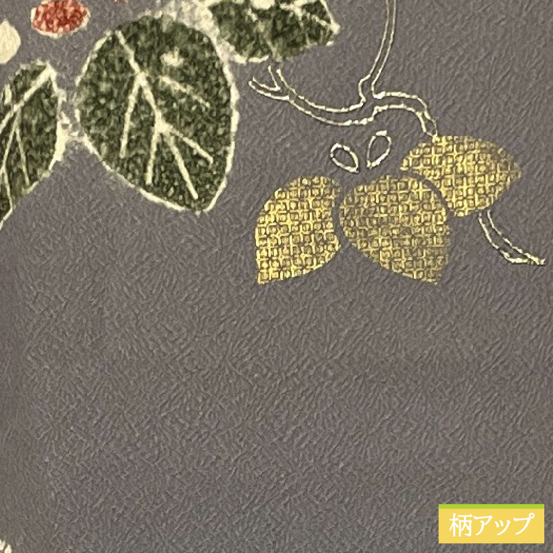 訪問着 正絹 袷 身丈159.5cm 裄丈63.5cm 紫鼠色（むらさきねずいろ）  ちりめん地 辻ヶ花 道長取り 付下げ Aランク グレー系 1112005583322