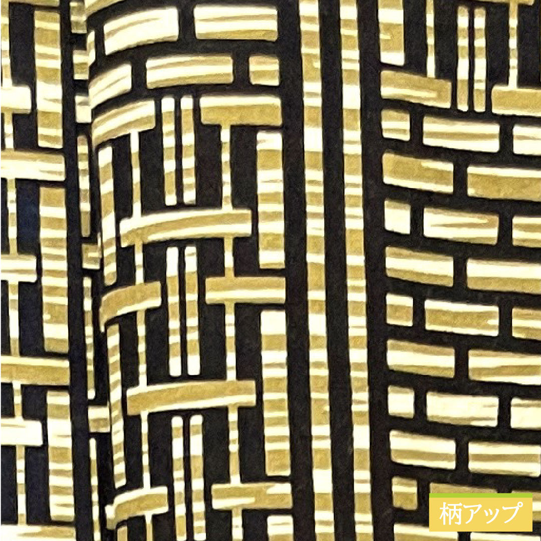 浴衣 木綿 身丈147.5cm 裄丈69cm Sランク 単衣 ベージュ系 東京白茶色（とうきょうしらちゃいろ） 男物 幾何学模様 山本寛斎 1118004942425