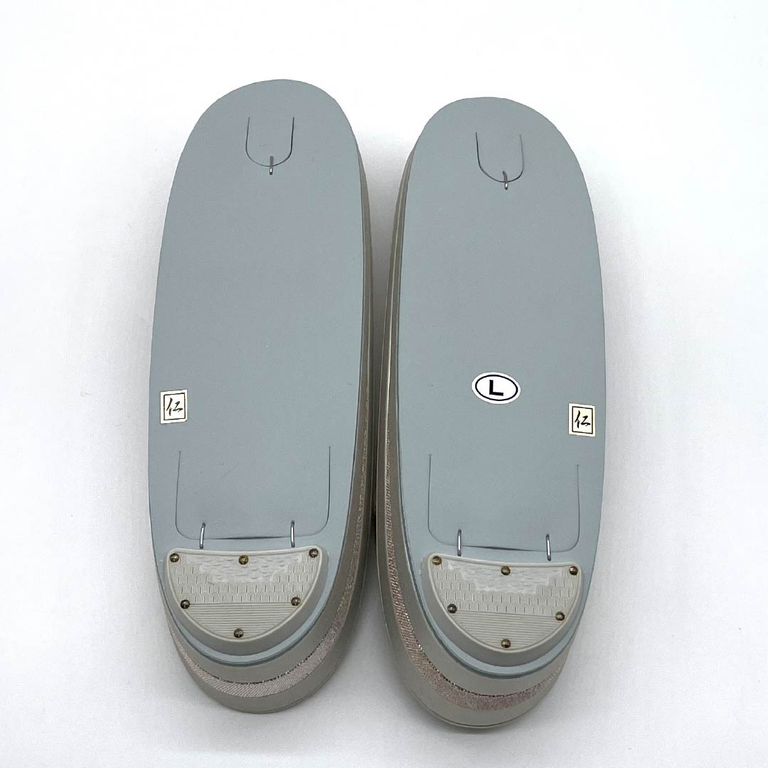 （新古品）草履バッグセット フォーマル Aランク 明綴れ 市松 唐花 Lサイズ 銀系 1133000383422