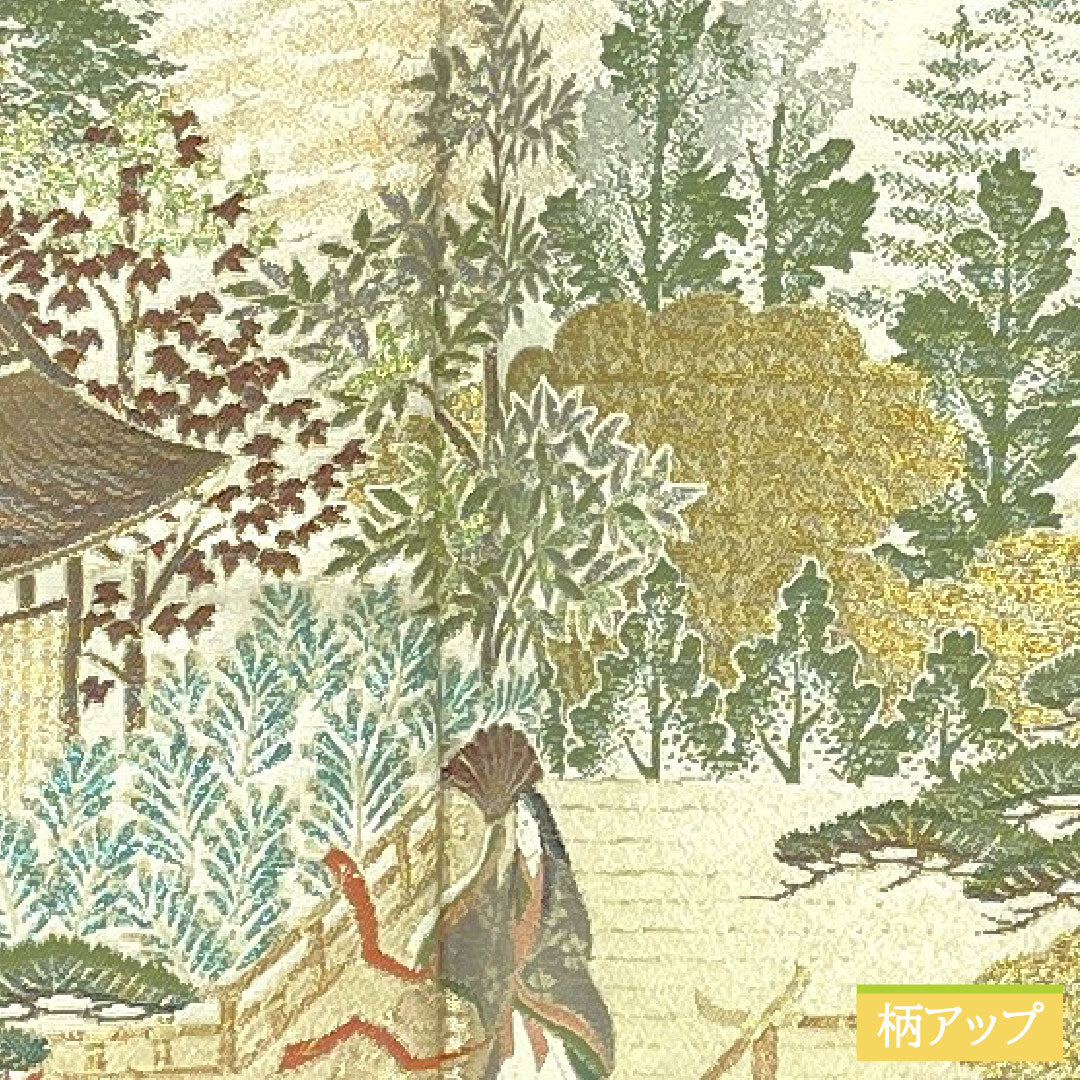 色留袖 正絹 身丈159cm 裄丈63cm 袷 薄緑色（うすみどりいろ） 寿光織 風景模様 一つ紋 Sランク 緑系 1111001702319