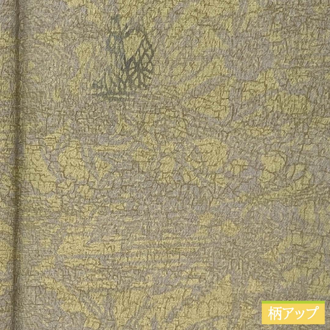 小紋 ポリエステル 身丈161cm 裄丈64.5cm 袷 鈍紫色（にぶむらさきいろ） 洗える着物 抽象模様 Sランク グレー系 1115005982422