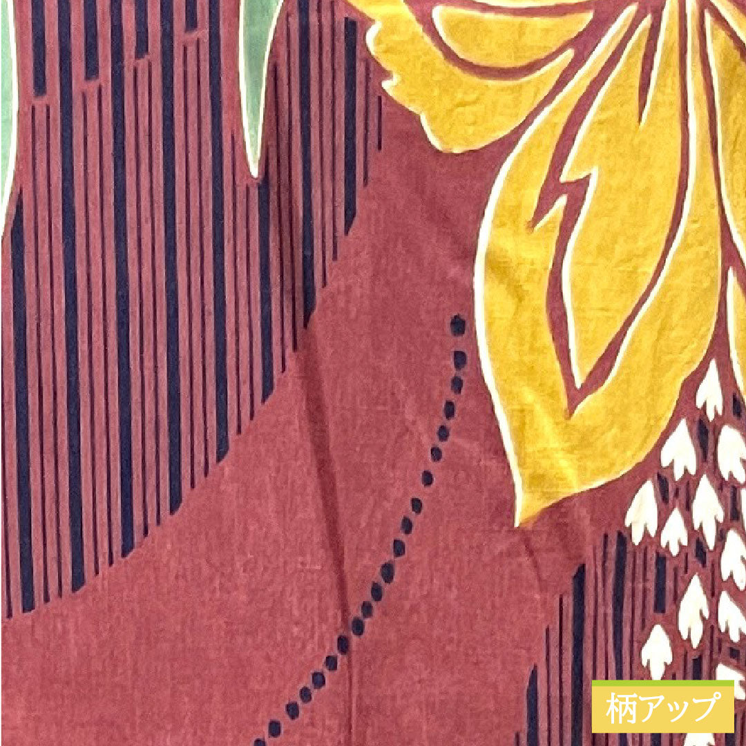 浴衣 木綿 身丈163cm 裄丈66cm Bランク 単衣 赤系 葡萄酒色（ぶどうしゅいろ） 抽象花 1118004774412
