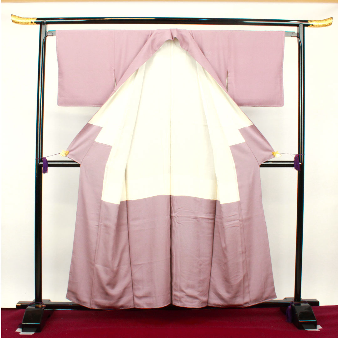 訪問着 袷 身丈156cm 裄丈65cm 未使用品 しつけ糸付き 薄藤色 蘇州刺繡 正絹 Sランク 紫系 1112002232320