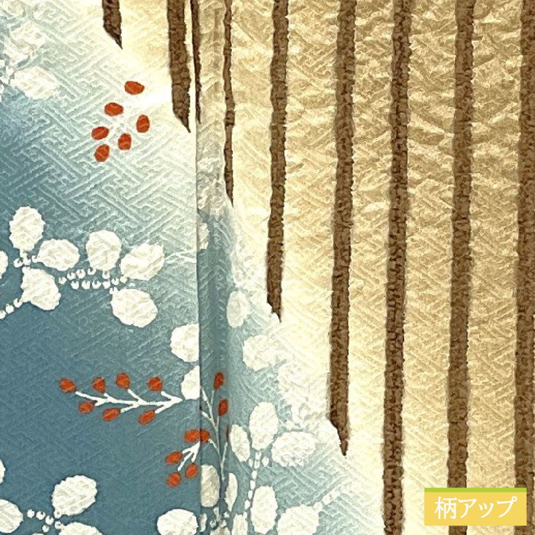 Homongi, pure silk, lined, length 165cm, sleeve length 63cm, earth color, stripes, bush clover, A rank, brown, 1112005743514