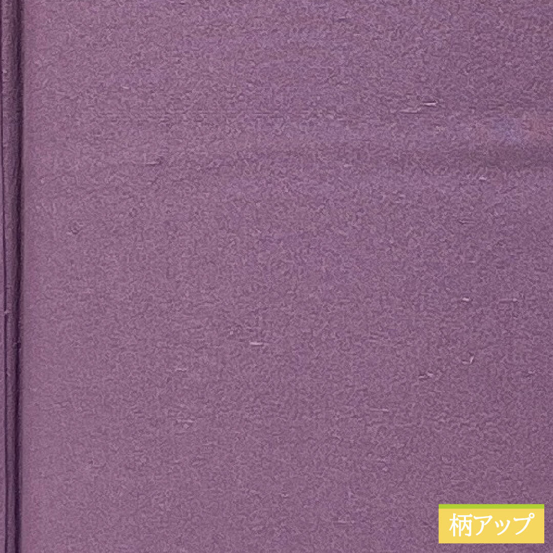 色無地 正絹 身丈164cm 裄丈68cm 葵色（あおいいろ） 紬地 一つ紋 丸に三ツ星 袷 Aランク 紫系 1114001933420