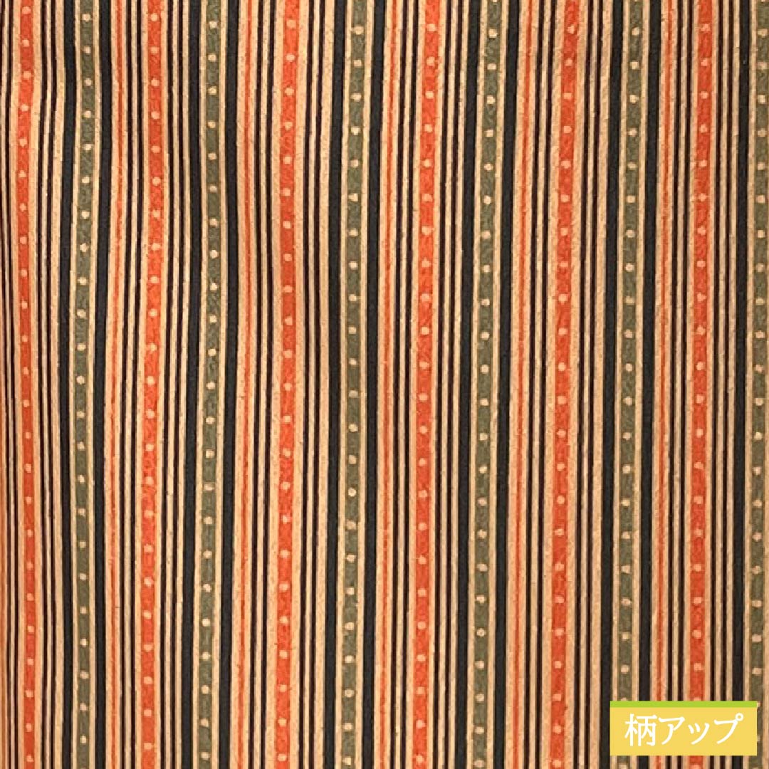 小紋 ポリエステル 身丈162.5cm 裄丈65.5cm 袷 縞 洗える着物 Sランク ベージュ系 1115005502425