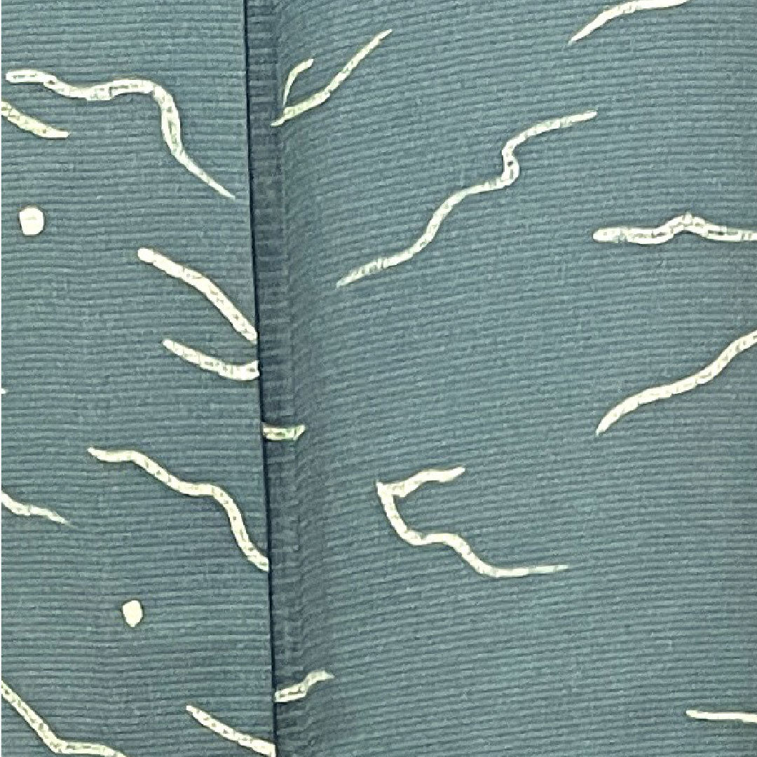 夏物 正絹 小紋 身丈161cm 裄丈65cm 熨斗目花色（のしめはないろ） 幾何学模様 絽 Sランク グレー系 1132001572422