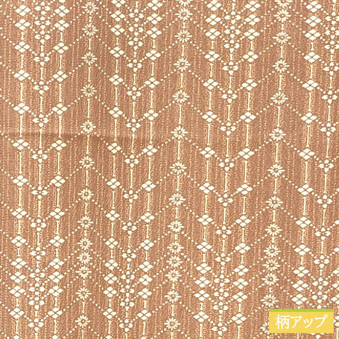 小紋 正絹 Aランク 身丈144.5cm 裄丈60.5cm 単衣 嵯峨鼠色（さがねずいろ） 幾何学模様 ピンク系 1115007623113